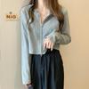 Women's Slim Fit Double Zipper Hooded Cardigan - American Style, Spring/Autumn 2025 Korean Fashion