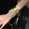 Exaggerated Irregular Metal Open Bangle - European American Fashion Statement, Light Luxury, High-End Bracelet.