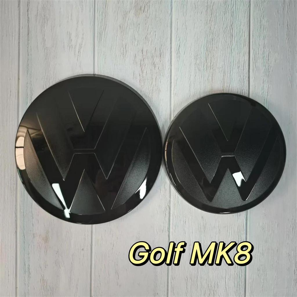 For VOLKSWAGEN VW ACC Compatible Gloss Black Front&Rear Logo Covers for VW Golf MK6 / 7 / 7.5 / 8 | Flat Emblem Overlay Easy Sna