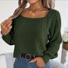 Vintage Solides O-Ausschnitt Lockeres Oberteil Langarm Strickjacke Pullover für Herbst Winter Strickware