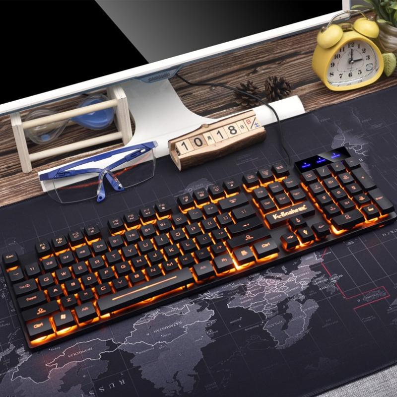 KM320 Keyboard And Mouse Set Waterproof Luminous Game Backlit Keyboard
