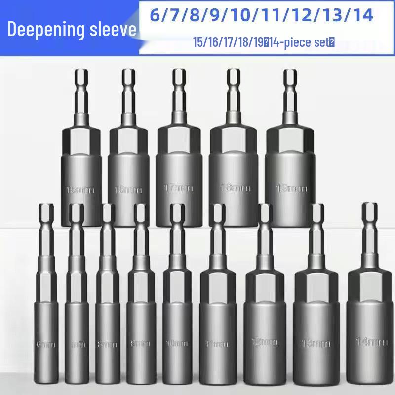 Deep Socket Extension Set for Electric Hex and Pneumatic Drills