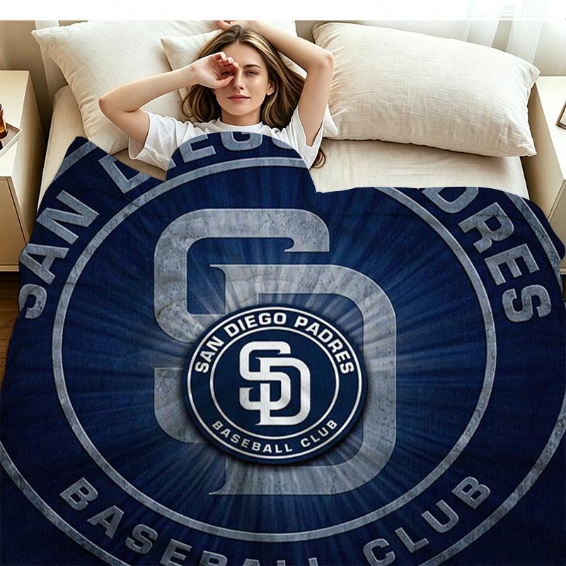San Diego Padres Print Flannel Blanket High Quality Warm Comfortable Cover for All Seasons Perfect for Gifts Home Decor
