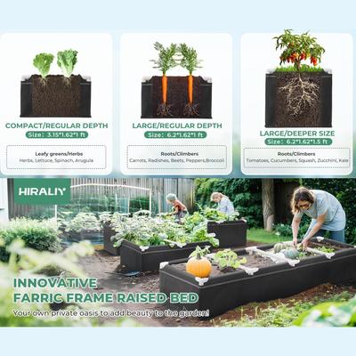Fabric Garden Plant Bed Rectangular Vegetable Growing Nursery Pot Raised Garden Bed With Frame For Vegetable Strawberries