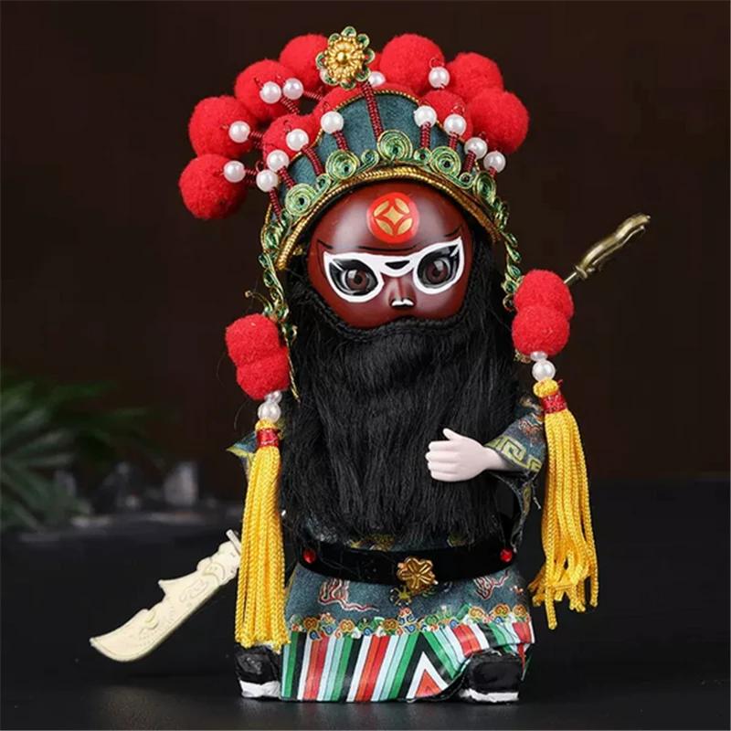 Chinese Opera Character Decoration Silk Doll Peking Opera Mask Doll Chinese Handmade Decorative Gifts Shop Decoration Doll