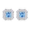 New Natural Stone Square Earrings S925 Sterling Silver Non-fading Stud Earrings for Women, Niche Temperament Accessories for Women