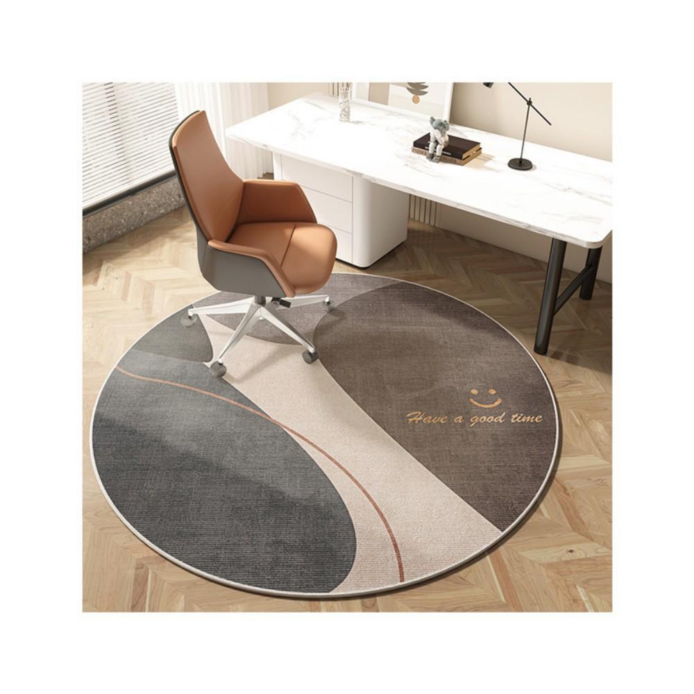 Modern Minimalist Round Rug Study Office Chair Mat Bedroom Living Room Artistic Wear Resistant Printed Rug Home Decor