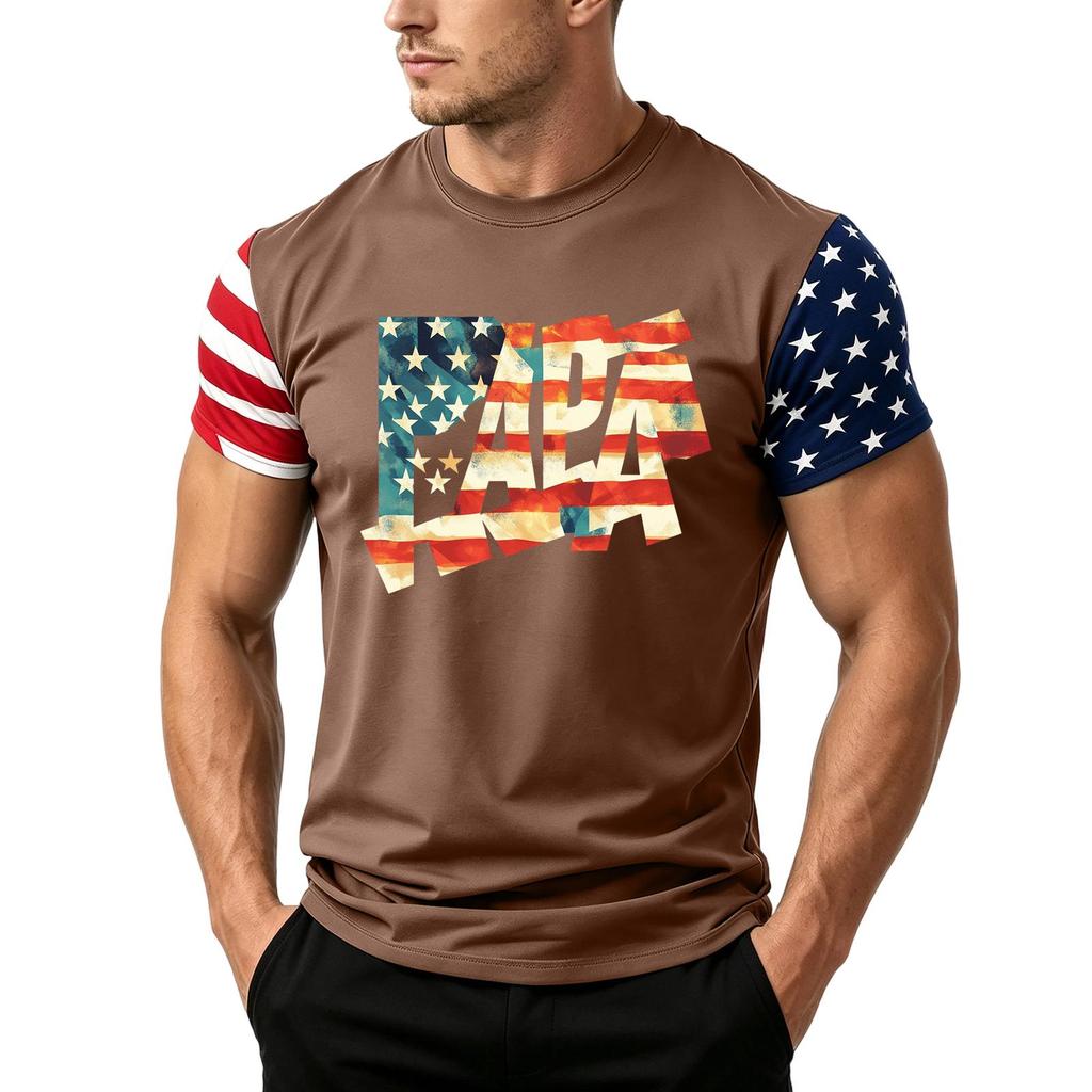 Men's Loose Fit Short Sleeve T Shirt American Flag Print Casual Summer Daily Wear Father's Day Independence Day Top