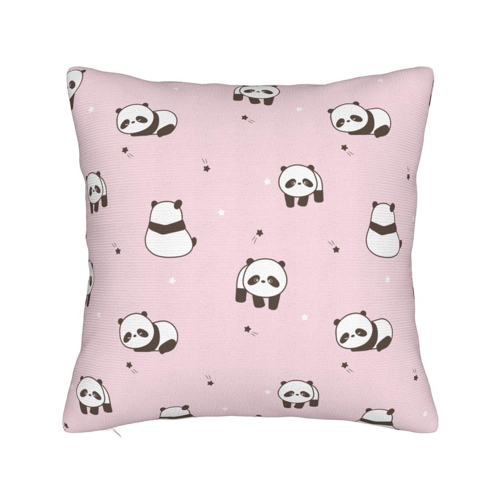 Sushi Panda Square Pillow Case Food Cushion Cover Vintage Polyester Decorative Throw Pillow Case Cover For Home 40*40Cm