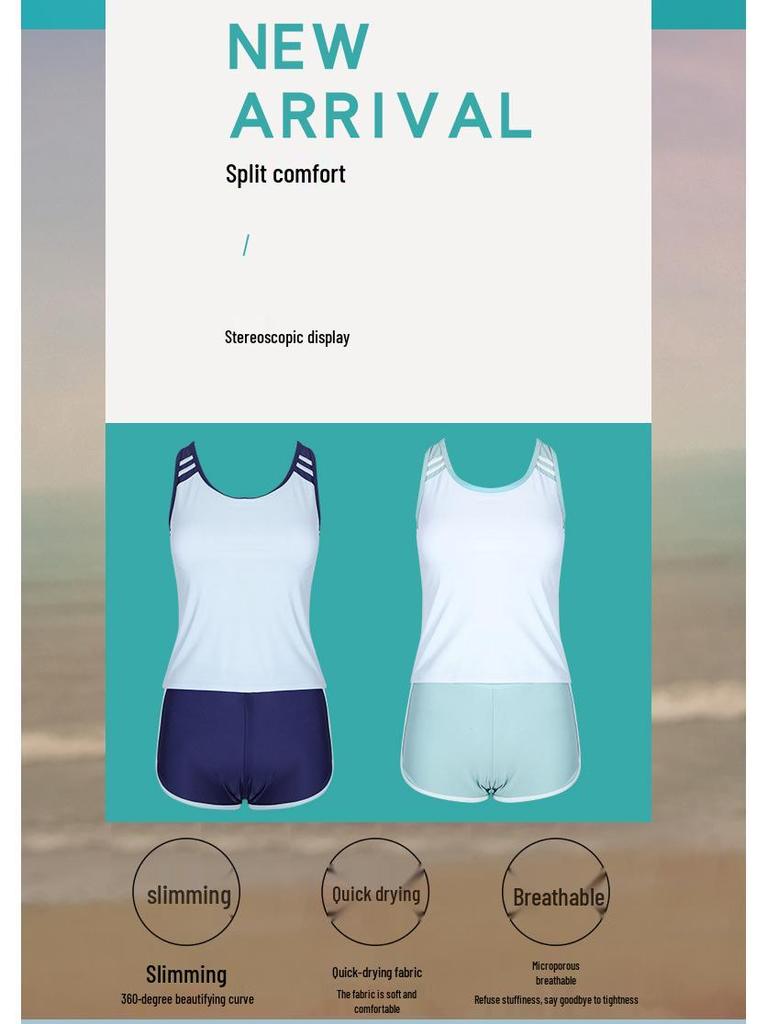 Konservativer ärmelloser Übergrößen-Badeanzug für Damen - Bauchabdeckung und schlankmachendes Design, ideal für heiße Quellen