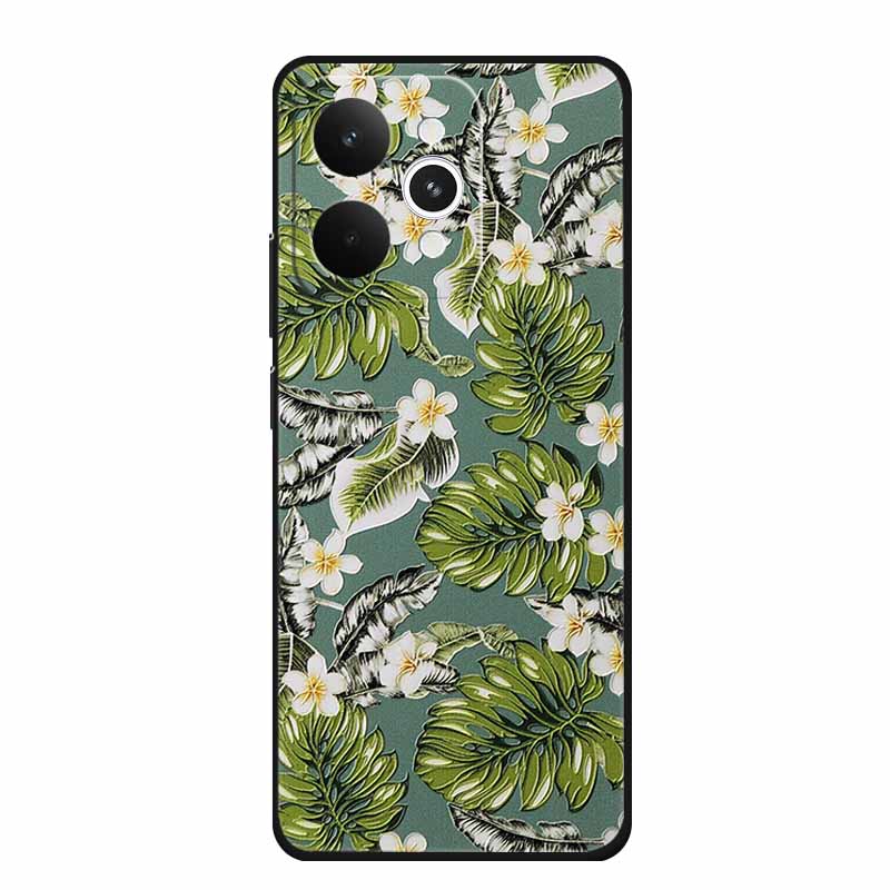 For Realme 15 15 Pro 5G Black Case 3D TPU Silicone Soft Back Cover For Realme C15 6.5" Funda Emboss Relief Flowers Bag Casing