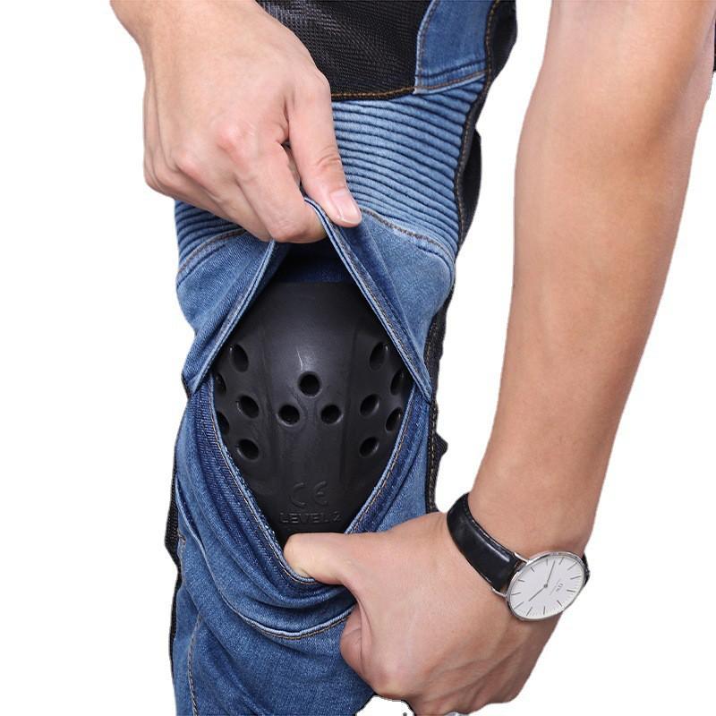 Men Women Motorcycle Riding Pants Breathable Slim Fit Cotton Blend Biker Trousers Street Touring
