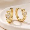 Exquisite Gold Color Heart Shape Zircon Hoop Earrings for Women Fashion Jewelry Gift