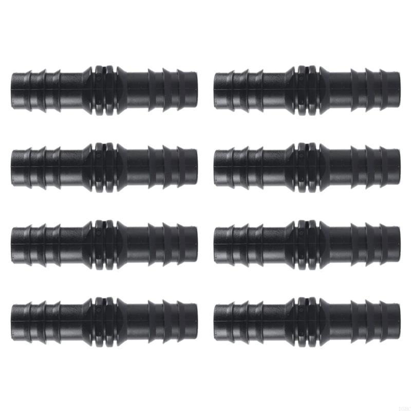 8Pcs Drip Irrigation Straight Fittings Barbed Locking Butt Joint Connectors 16mm Drip Tape Tubing Sprinkler Systems