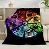 1PC Happy smiling Cartoon Characters Flannel Blanket Gift, Suitable for Both Men And Women, Soft Ideal for Beds And Sofa, Birthday Or Christmas Gift