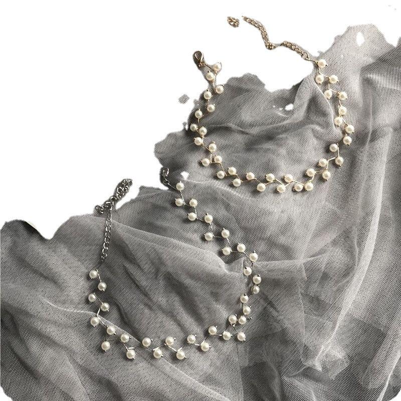 Simple Pearl Tree Branch Clavicle Choker Necklace
