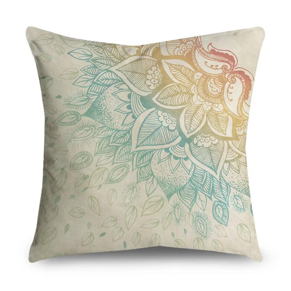 Dekorativer Mandala Kissenbezug 45 * 45cm Polyester Kissenbezug Heimdekoration Überwurf Böhmen Stuhl Sofa Kissenbezug