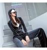 Golden Velvet Women's Casual Sports Suit: Autumn Petite Fashion Sweatshirt & Flared Pants Two-Piece Set