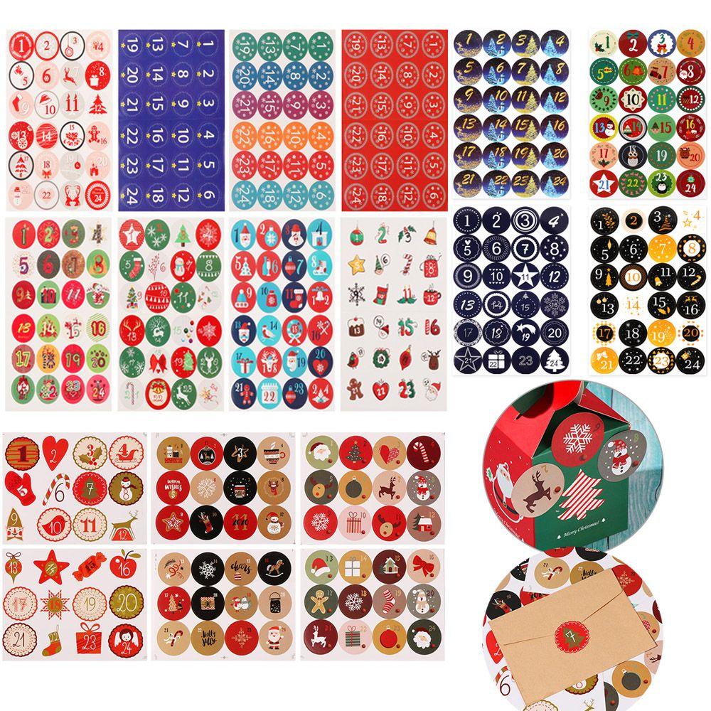 

Biscuit Candy Self Adhesive Packaging Labels Paper Sticker Advent Calendar Number Christmas Label 14