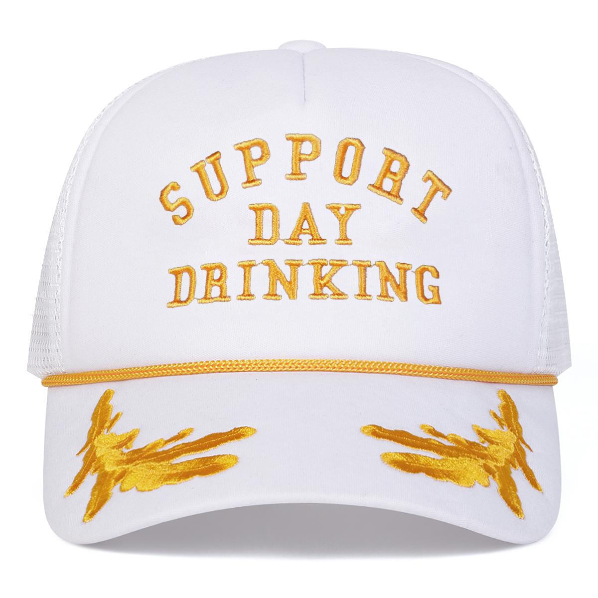 

Мужская бейсболка с вышивкой букв и пшеницы, сетчатая шляпа, уличная регулируемая солнцезащитная шляпа для отдыха, весна-осень, для путешествий, туризма, пляжного отдыха белый