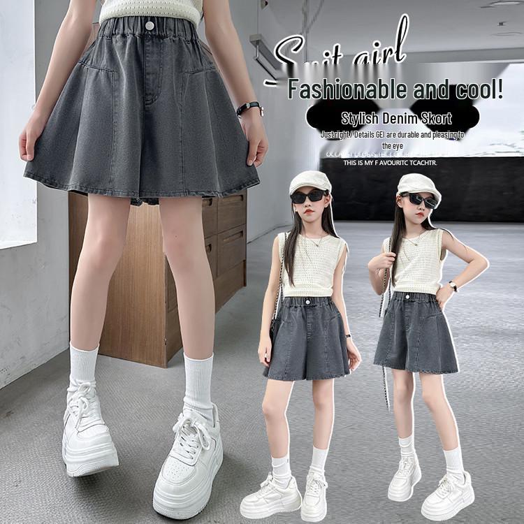 Girls' Summer 2026 Denim Skort for Kids