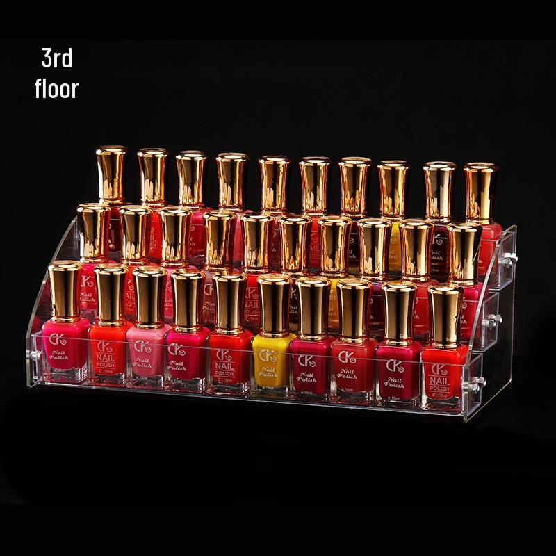 Acrylic Multilayer Nail Polish Display Stand - Transparent Cosmetic Organizer
