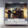1 2D Formula racing theme photo banner with sparks - bright red and black formula car design, racing party decoration