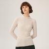 Women's Slim-Fit Long-Sleeve High-Collar Fine-Spun 100% Wool Base Layer Top