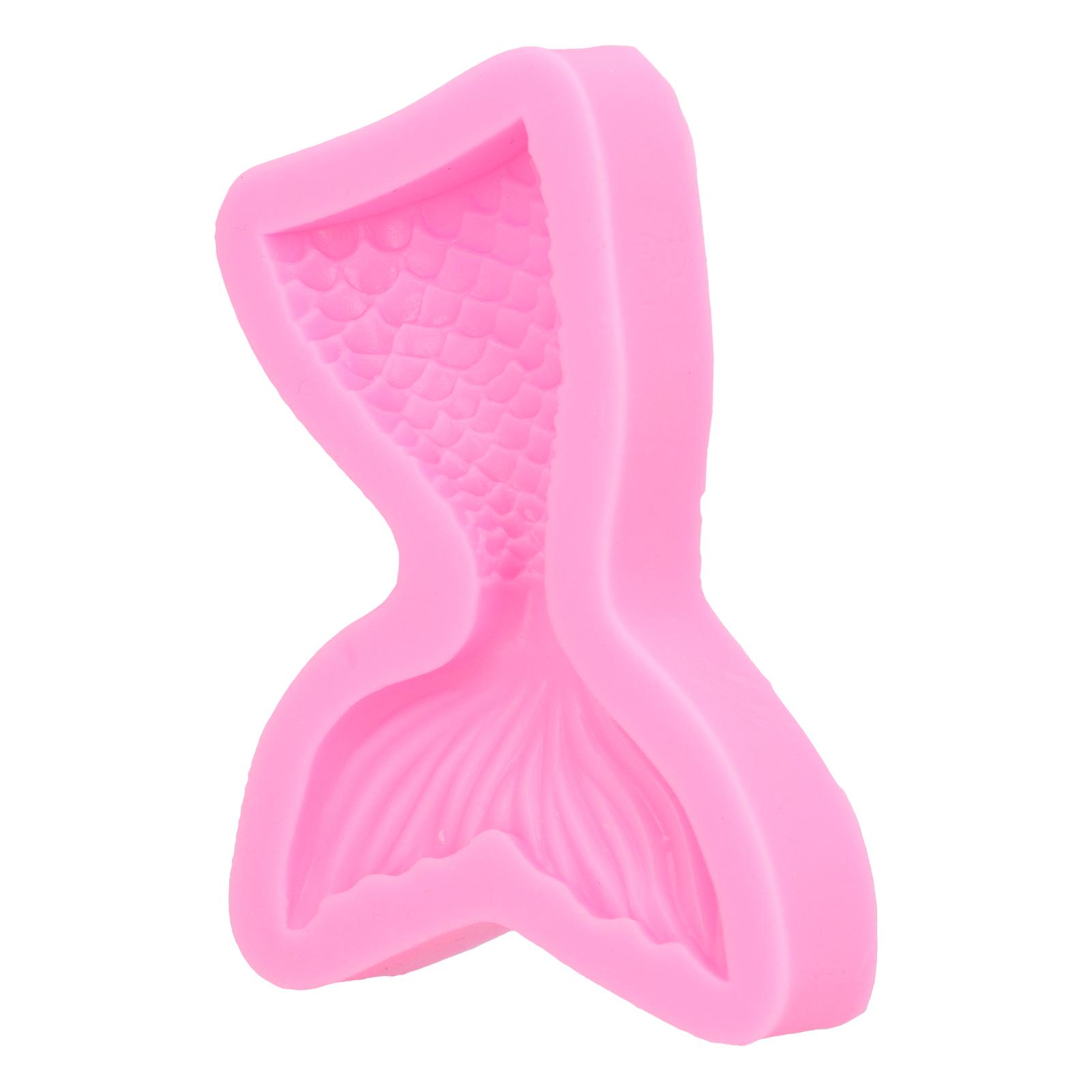 

Fishtail Shaped Silicone Mold Fondant Chocolate Mould Baking Tool for Cake Decoration PinkLarge 11x8x2cm