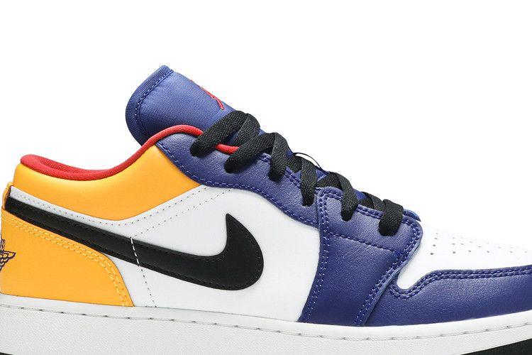 Kids' Sneakers Nike Jordan 1 Low Royal Yellow (GS) White/Track Red-Deep Royal Blue