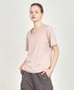BASIC HOUSE Women'S U-Neck Oversized Stretch Short Sleeve T-Shirt Dark Beige Lats0210