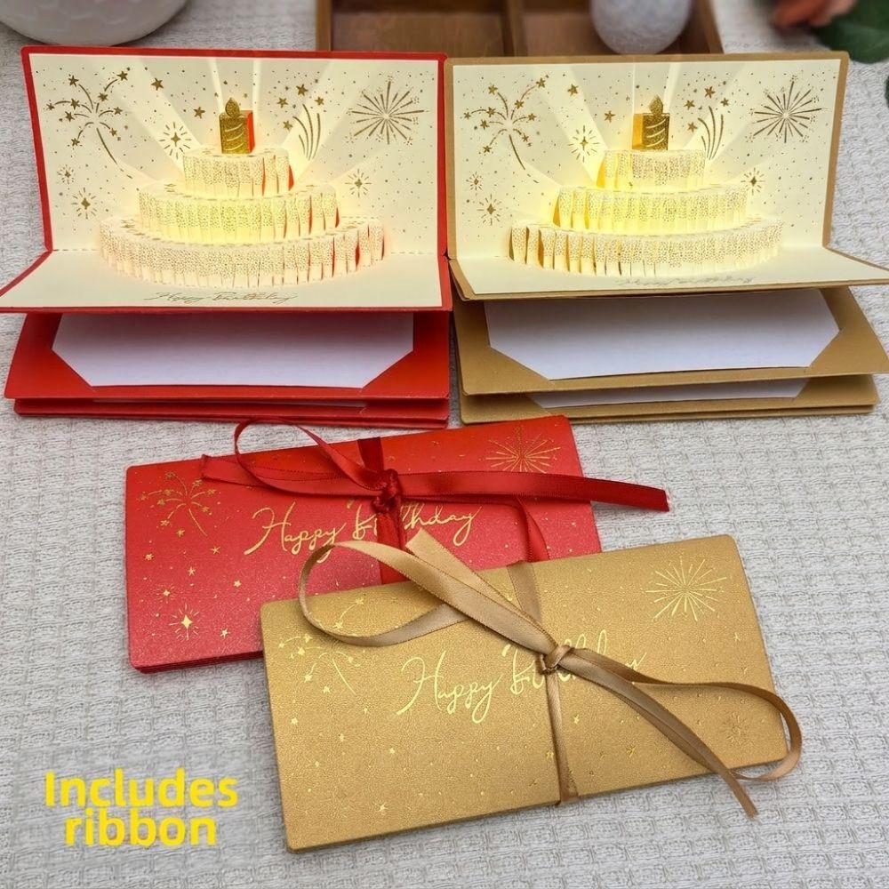 Folding Birthday Red Envelope 6 Card Slots Lucky Money Envelope Gift Giving