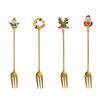 4pcs/set Christmas Stainless Steel Coffee Spoons Tea Scoops Fork Festival Party Tableware Christmas NewYear Gifts