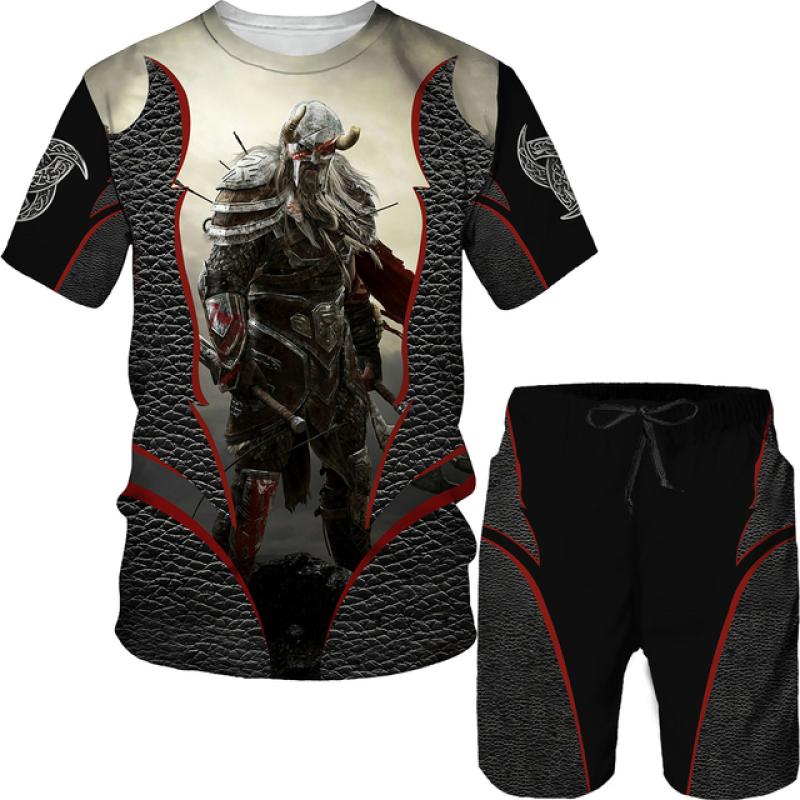 

Модная винтажная футболка с принтом для мужчин, повседневные топы с круглым вырезом, трендовые шорты, комплект из 2 предметов, летние спортивные костюмы на открытом воздухе, шорты, комплекты футболок