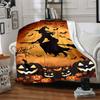 1pc Halloween Witch Blanket, Lightweight Flannel Throw For Sofa, Bed, Travel, Camping, Livingroom, Office, Couch, Chair