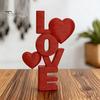 Valentine Day Gift for Her 2Pcs 3D Printed Stacked LOVE Letter Ornament with Heart Decor, Romantic Anniversary Girlfriend Tabletop Love Sculpture,