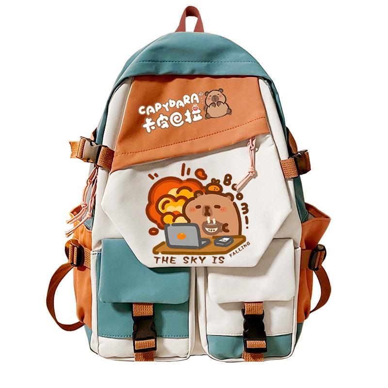 Kapibara's New Student Schoolbag, Personalized Fun Printing Trend, Campus Leisure Burden Reduction Backpack