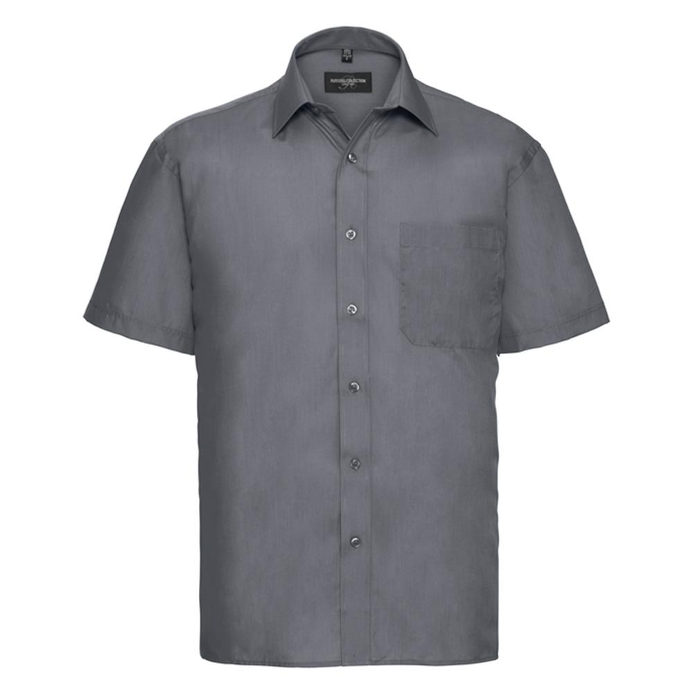 Russell Collection Mens Classic Polycotton Poplin Short-Sleeved Shirt