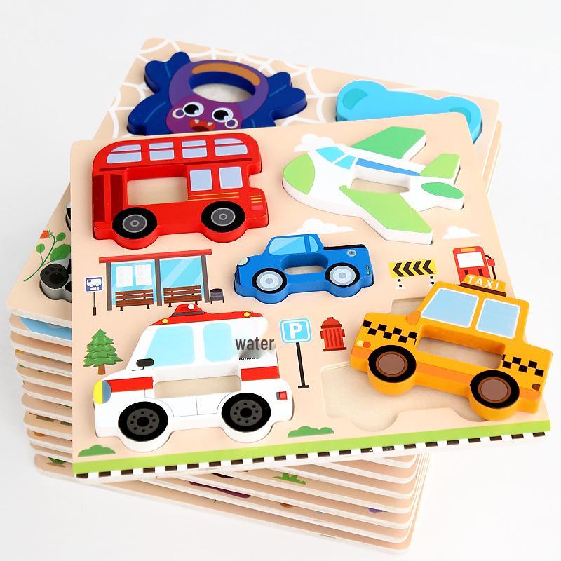3D Cartoon Cognitive Puzzle Board: Creative Early Education Fruit & Transport Toy
