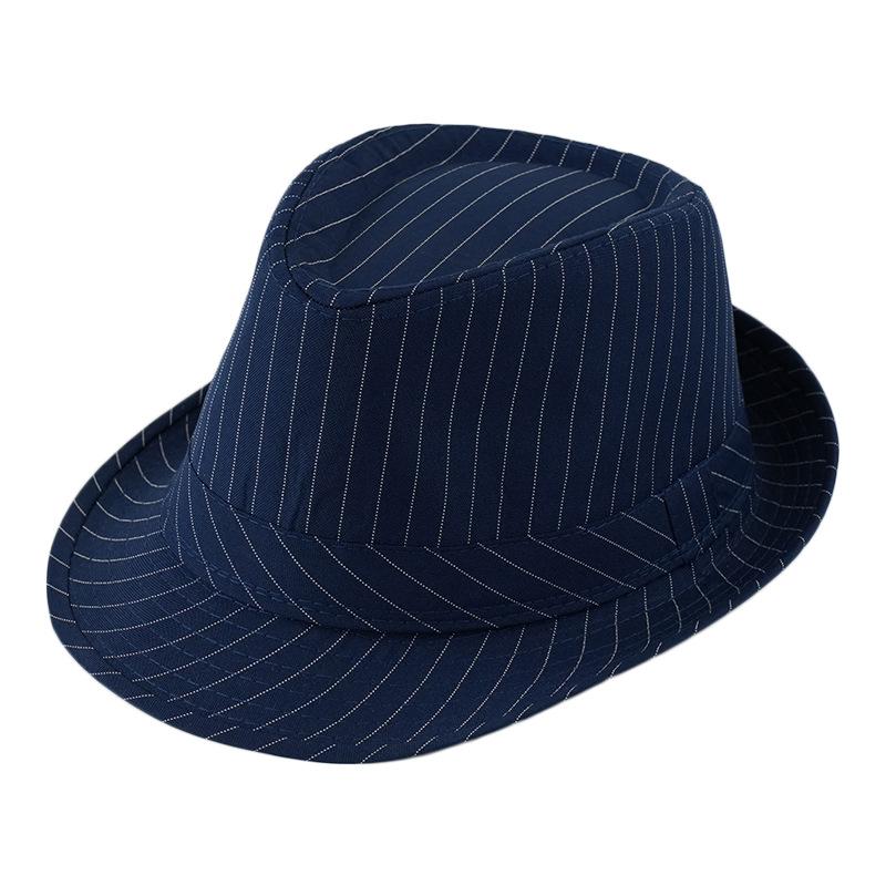 1 st Streepige Trendy Veelzijdige Zon Hoed Met Brede Rand Voor Feest, Vergadering, Ideale Keuze Voor Cadeaus blauw