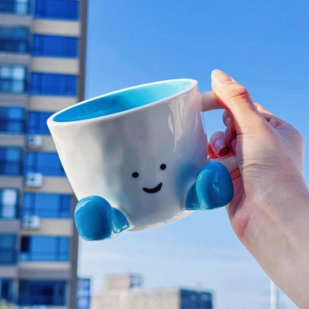 

Originality Ceramic High Appearance Level Brown Feet Mugs Coffee Mugs Beverage Cup Milk Cup Give Gifts To Your Girlfriends тіффані синього кольору