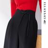 ELLASSAY Women's Elegant Wide-Leg Pants with Disc Buckle Waist