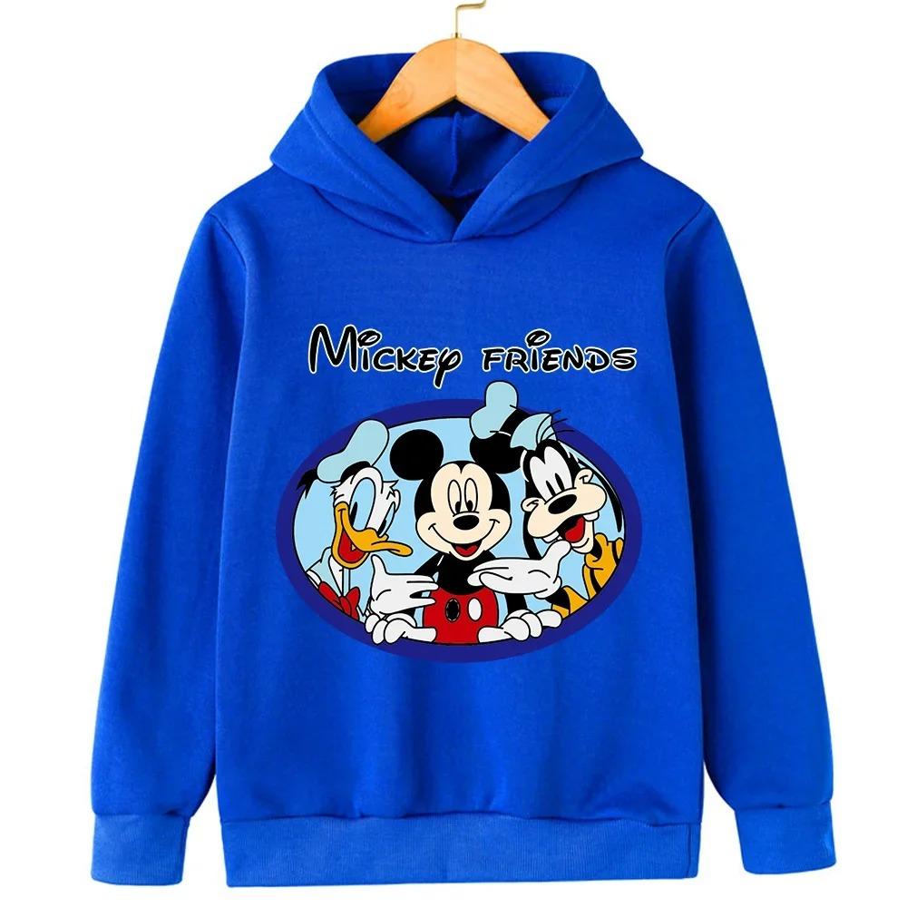 Disney Cartoon Cute Children's Hooded Sweatshirt Boys and Girls Autumn and Winter Daily Outdoor Warm and Soft Sportswear