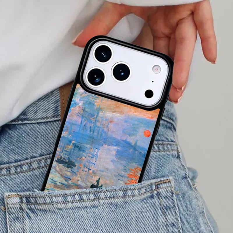 Claude Monet Painting Phone Case for iPhone 16e 15 14 13 12 17 Pro Max Plus Air 17pro Cover Coque