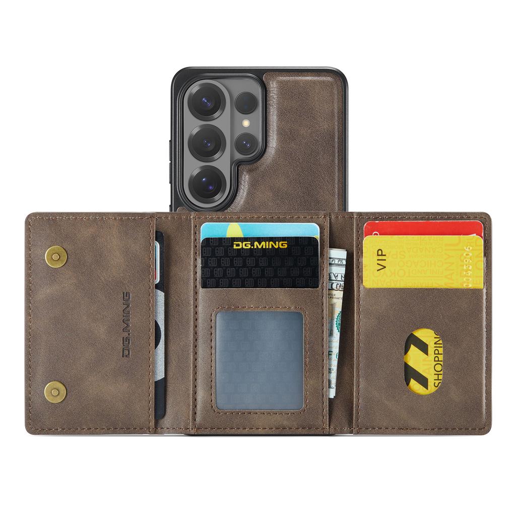 Luxury 2 In 1 Magnetic Leather Wallet Cards Solt Case for Samsung S26 Ultra S25 FE S24 S23 S22 S21 for Magsafe Shockproof Cover