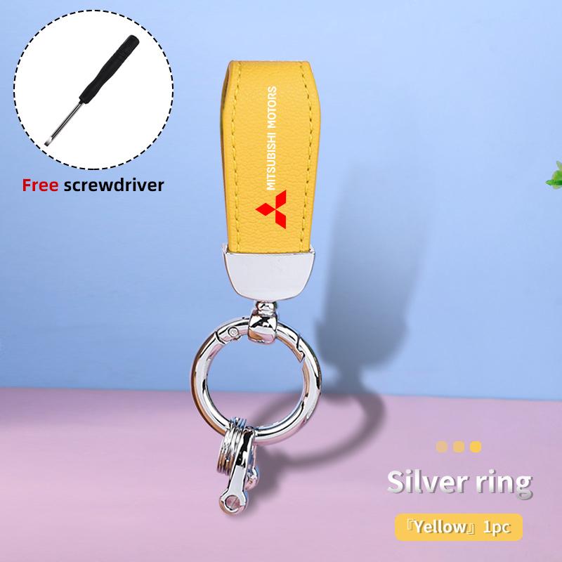 

For Mitsubishi 1PCS Car Key Strap Waist Wallet KeyChains Gift Microfiber Keyrings Auto Accessories Outlander Lancer Cross Colt