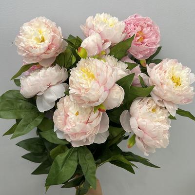 Dreiköpige Pfingstrose Simulationsblume, Kunstblume, üppige Blume, Heimdekoration, Hochzeitsrequisiten