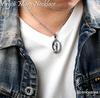 silverKYASYA" Stainless Steel Miraculous Medal Necklace for Men and Women, Virgin Mary Necklace with Silver Coin Pendant (50)