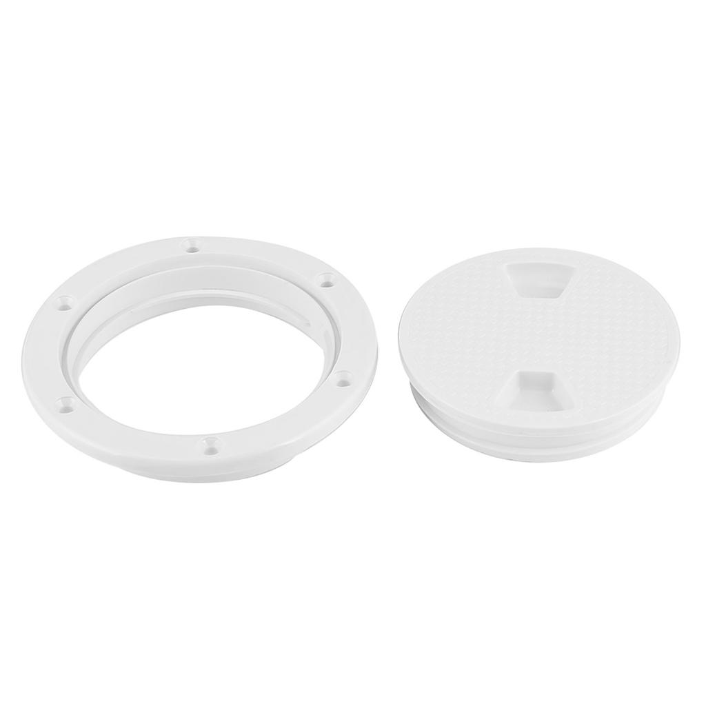 143mm Deck Plate 4inch ABS Deck Plate Round White Anti-UV Corrosion Resistant Screw Out Boat Inspection Hatch Cover