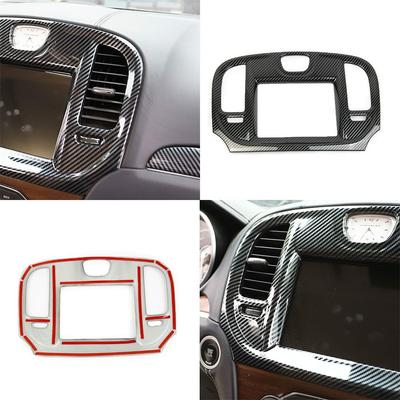 Carbon Fiber Look Central Control Navigation Screen Trim For 2015-2023 Chrysler 300